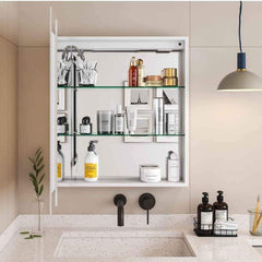 sogesfurniture Modern Medicine Cabinet with Adjustable LED Lighting, 20''X26'' Bathroom Mirror