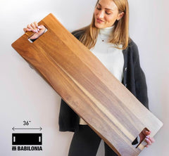 Extra Large charcuterie Board 36 inch Babilonia Premium Extralarge Serving Tray Acacia - Long Charcu