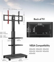 FITUEYES Mobile TV Stand- 32-70 Inch- Black