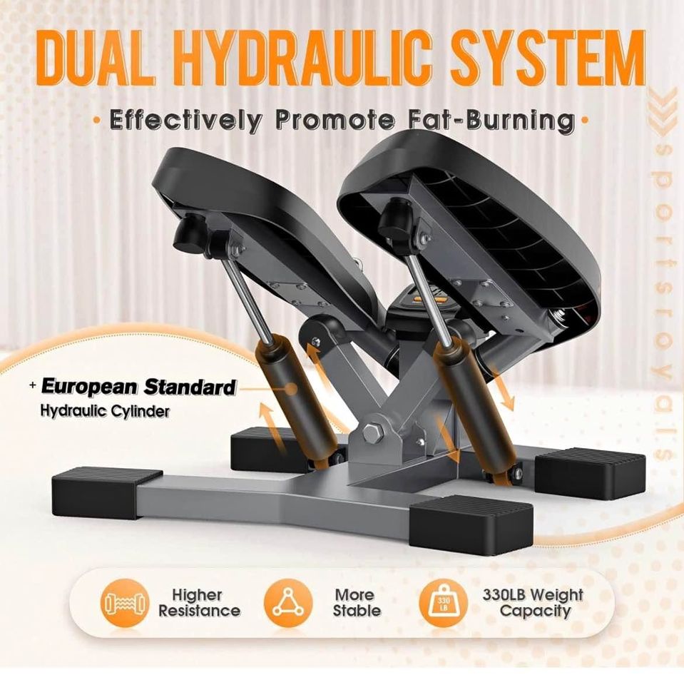 Sportsroyals Stair Stepper for Exercises-Twist Stepper with Resistance Bands and 330lbs Weight Capac