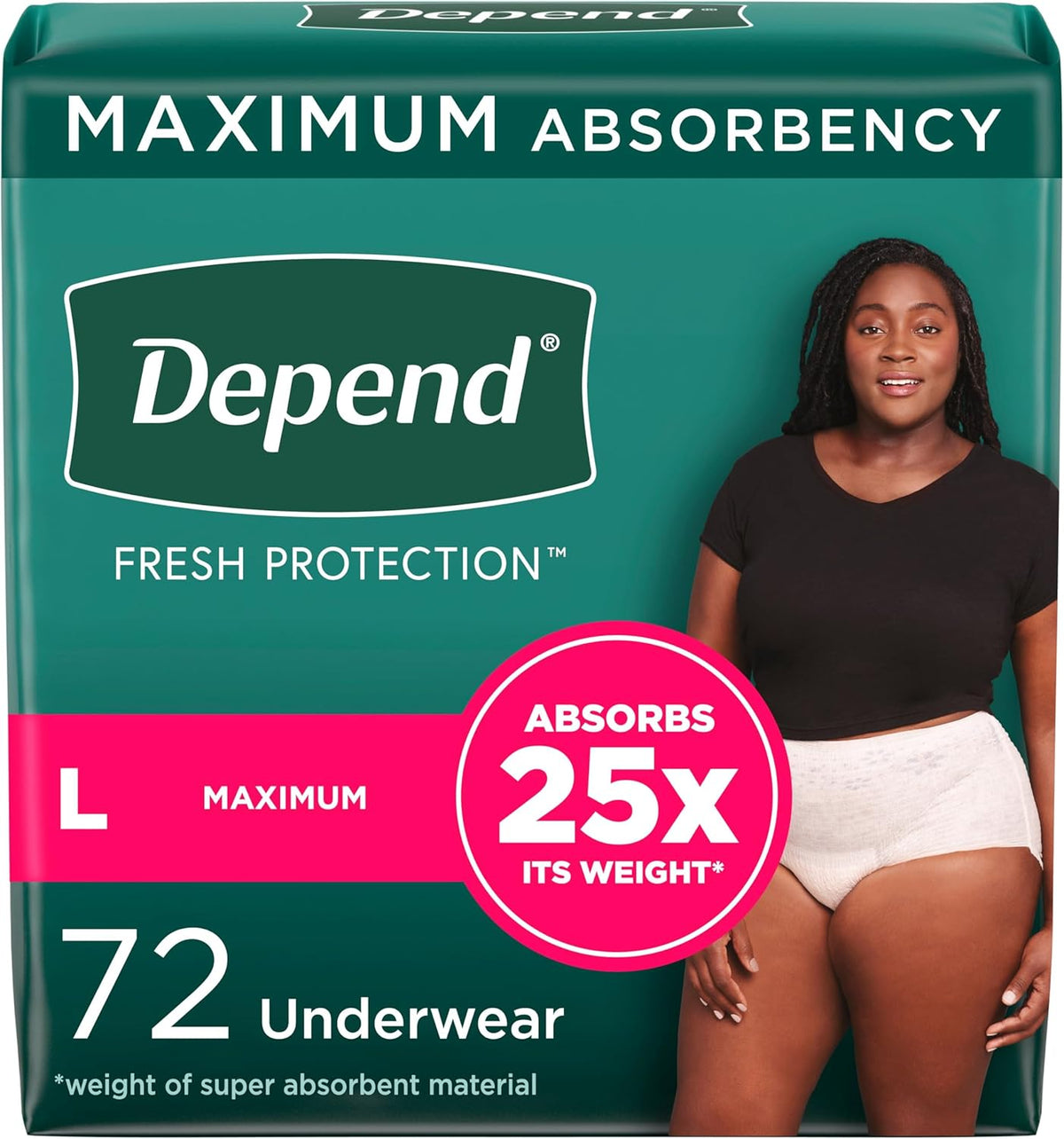 Depend Fresh Protection Adult Incontinence & Postpartum Bladder Leak Underwear for Women, Disposable