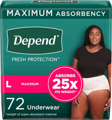 Depend Fresh Protection Adult Incontinence & Postpartum Bladder Leak Underwear for Women, Disposable