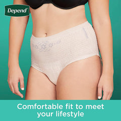 Depend Fresh Protection Adult Incontinence & Postpartum Bladder Leak Underwear for Women, Disposable